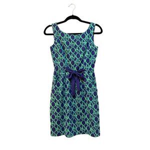 Lilly Pulitzer XS Sheath Dress "Evie" Engagement Rings Print Green Blue